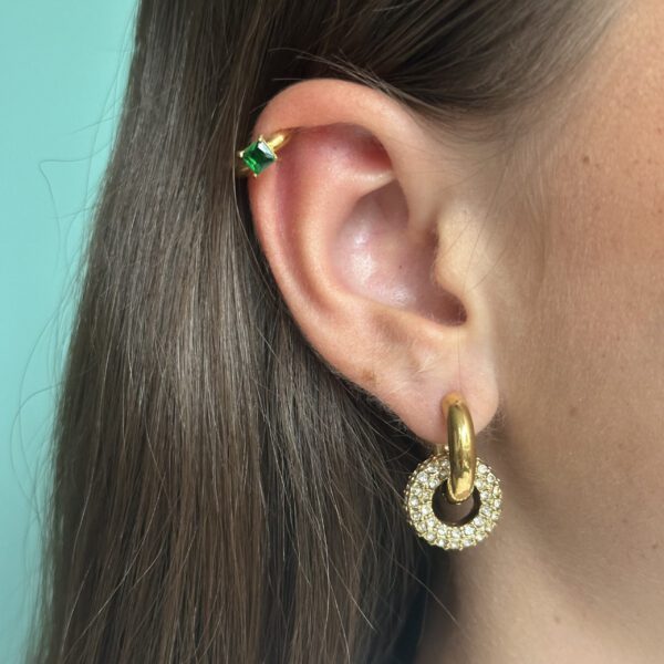 NON-PIERCED EAR CUFF EMERALD